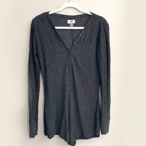 Old Navy Henley Knit Long Sleeve Romper